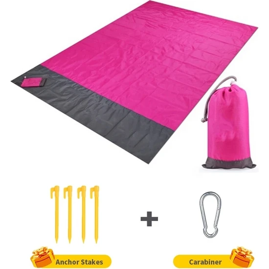 Chaoduo Shop Gül Kırmızı Tarzı 200X210CM 2x2.1m Su Geçirmez Cep Plaj Battaniyesi Katlanır Kamp Mat Yatak Taşınabilir Hafif Mat Açık Mat Kum Plaj Mat (Yurt Dışından)