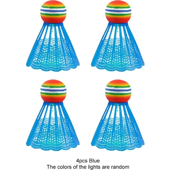 Chaoduo Shop Mavi Stil 4ADET LED Aydınlatma Badminton Kuşları Karanlık Gecede Glow Naylon Raketle Dropship (Yurt Dışından)