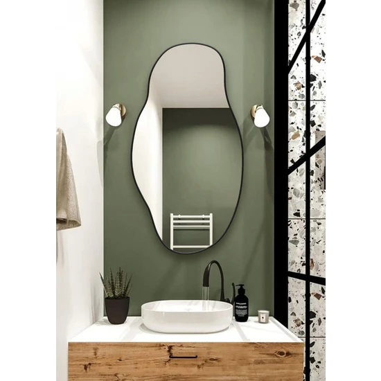 Ant Home Asimetrik Ayna 90  x  50  cm  Konsol, Dresuar, Tuvalet Aynası   Şişecam Ayna