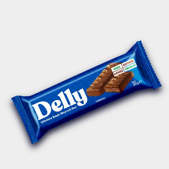 Delly Çikolata Kaplı - Fındıklı Meyveli Bar 35g X 12 Adet