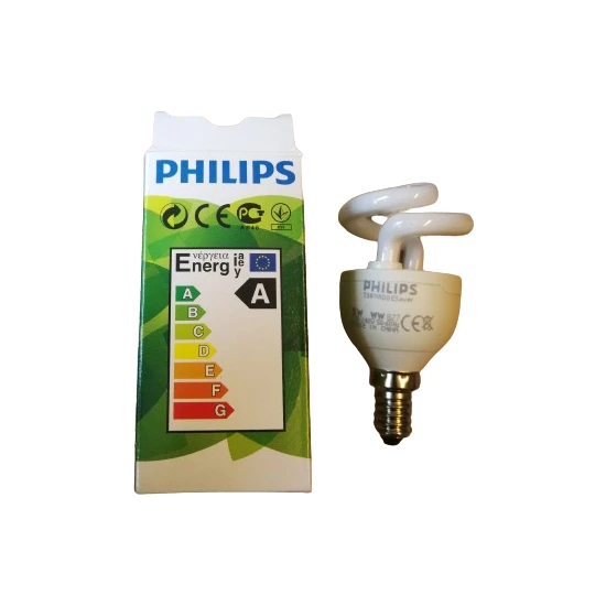 Philips 5W Spiraltasarruflu Mini Ampul E14 Sarı Işık 6lı Paket