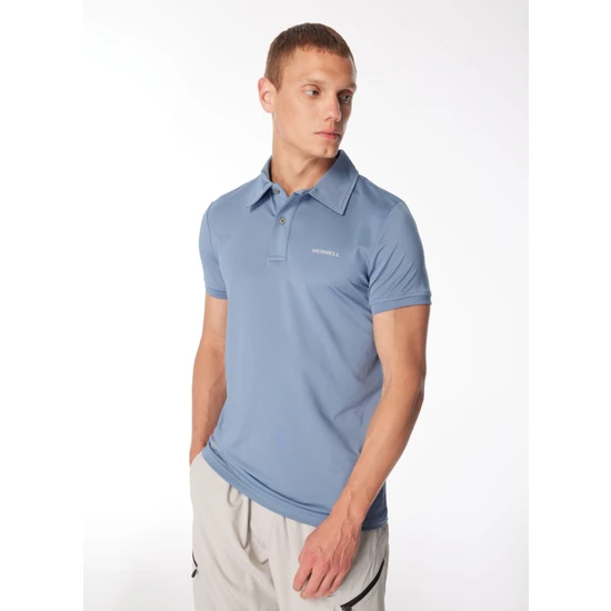 Merrell Mavi Erkek Baskılı Polo T-Shirt M4Pacem_Pace M