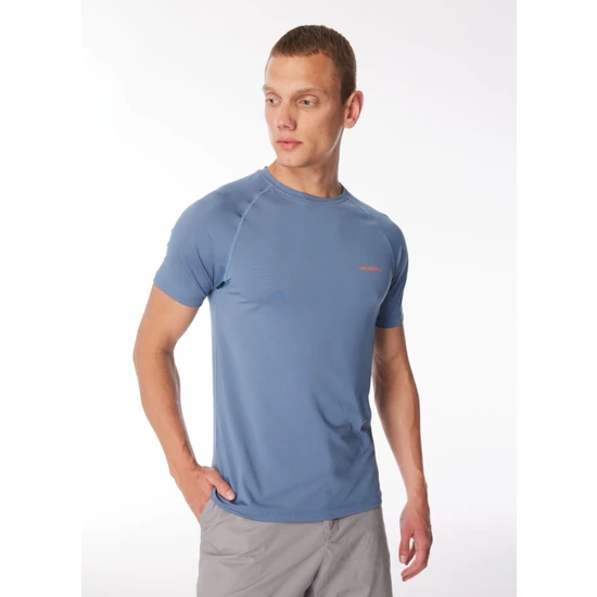 Merrell Mavi Erkek O Yaka Baskılı T-Shirt M3Tend_Tend