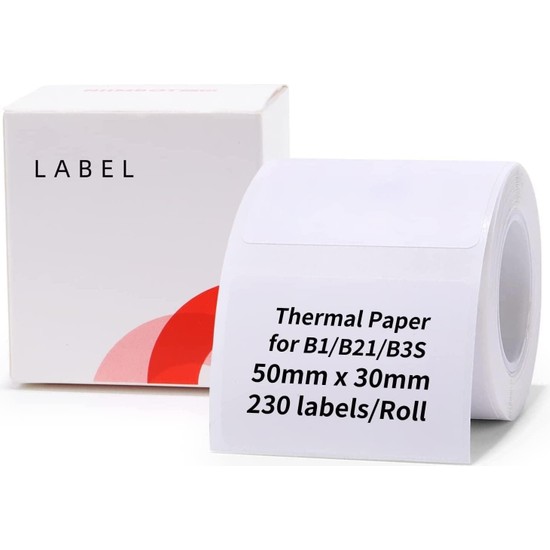 Niimbot 50mm x 30mm Barkod Etiketi 230 Adet Rulo Depo ve Mağaza Kullanımına Uygun