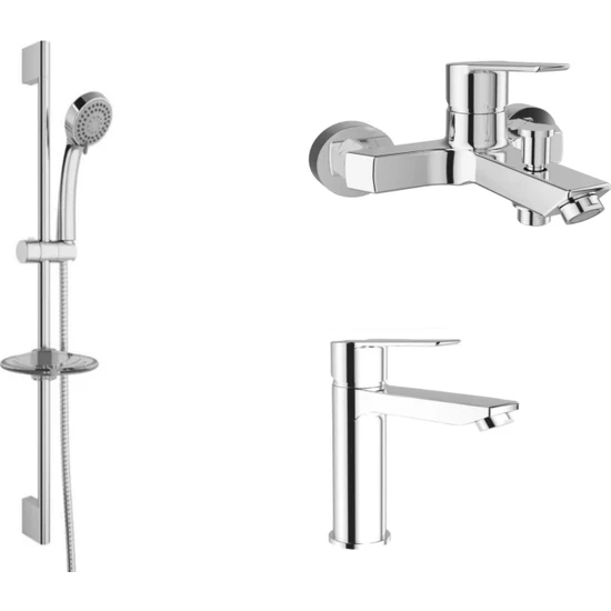 Kale Mare Banyo+Lavabo Bataryası ve Kale S110 Sürgülü Duş Barı