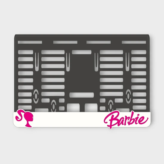 Plakam54 Barbie Beyaz Motor 3D Kabartmalı Pleksi Plakalığı - 1