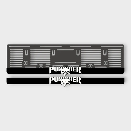 Plakam54 Punisher 3D Kabartmalı Pleksi Araba Plakalığı
