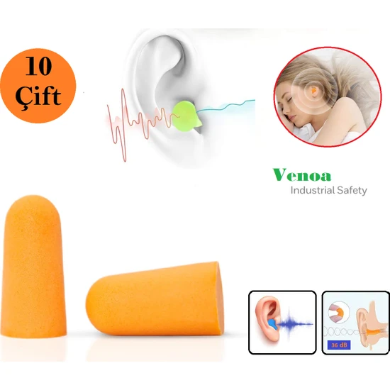 Venoa VSF100 Gürültü Ses Önleyici Kulak Tıkacı 10 Çift