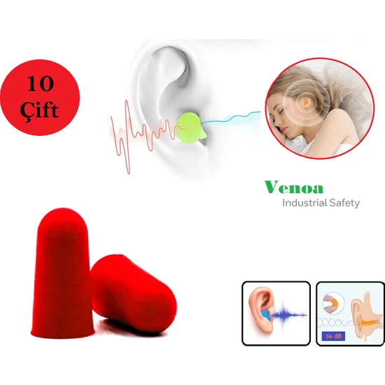 Venoa VSF200 Gürültü Ses Önleyici Kulak Tıkacı 10 Çift