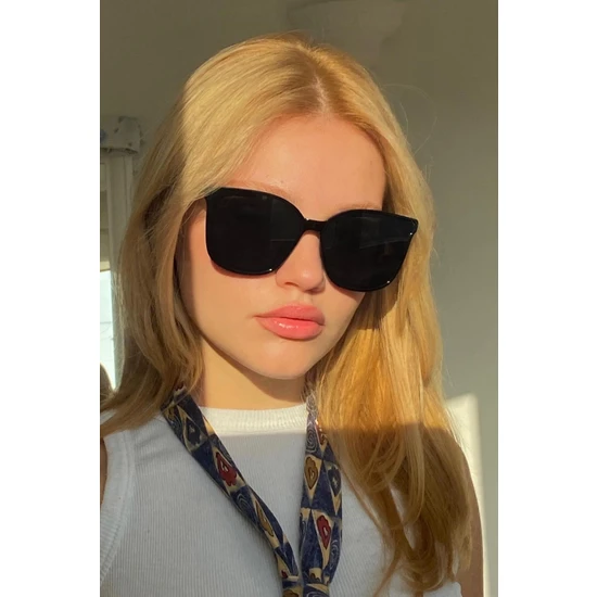 Falan Eyewear Jasmin Kadın Cat-Eye Güneş Gözlüğü Siyah