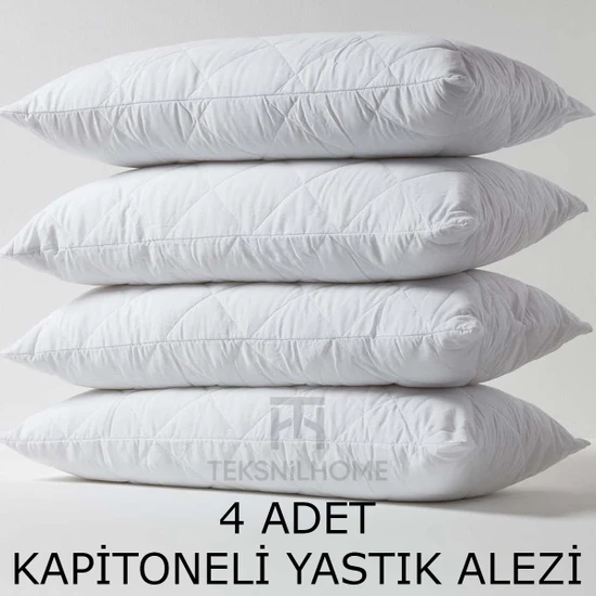 Teksnil Home | 4 Adet Kapitoneli Yastık Alezi Koruyucu | Koruyucu Yastık Kılıfı | 50 x 70 |