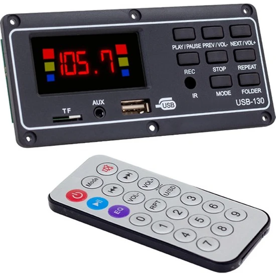 Go İthalat Magıcvoıce MV-15949 USB-130 Usb/sd/mıc/aux/bluetooth Kumandalı Ekranlı Oto Teyp Çevirici Dijital Player Board (2818)