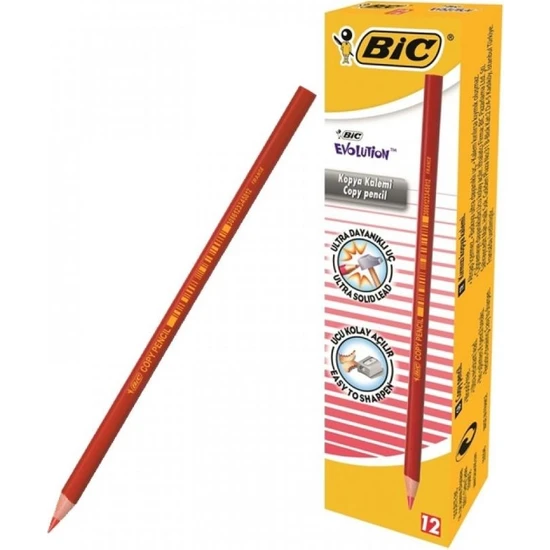 Bic Evolution Kırmızı Kopya Kalemi 12'li Kutu