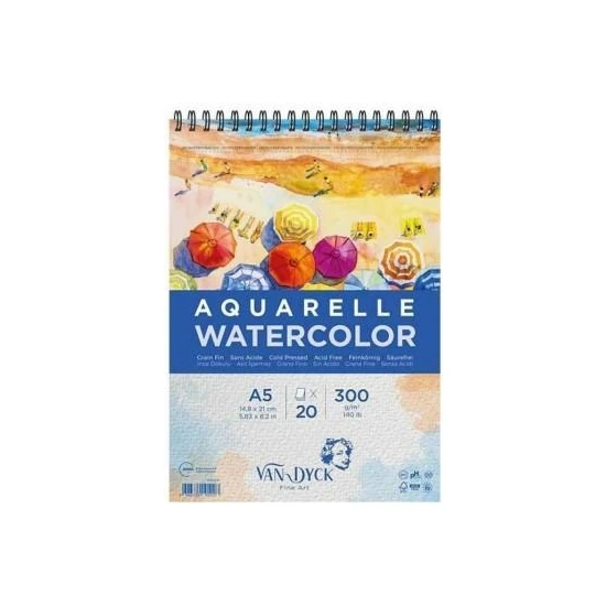 Van Dyck Aquarelle Watercolor Suluboya Resim Defteri A5 300 Gr 20 Yp