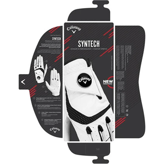 Callaway Mens Right Hand Syntech Glove M White - Erkek Golf Eldiveni Sağ El Beyaz Medium