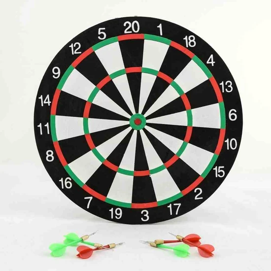 Tasaryum Çift Taraflı 30 cm Dart Tahtası ve 4 Adet Ok Metal Iğne Uçlu