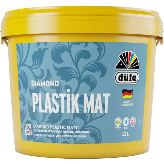 Düfa Diamond Plastik İç Cephe Duvar Boyası Mat Beyaz 12 l