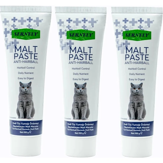 Sernely 3 Adet Anti Hairball Malt Paste 100 gr