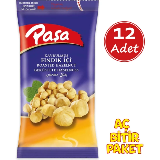 Paşa Kavrulmuş Fındık İçi 40 GR x 12 Adet (Naturel 1. Kalite)