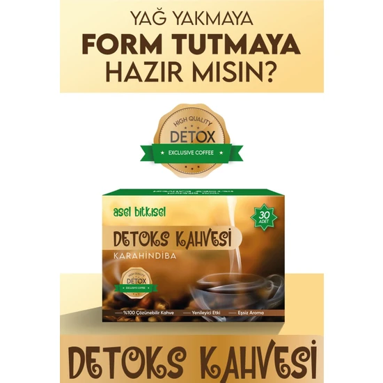 Asel Bitkisel Hindiba Detox Form Kahvesi - Tok Tutma Kahve - Diyette Destek (1 Kutu )