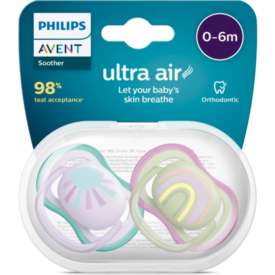 Philips Avent Ultra Air Emzik 0-6 Ay,  2'li Paket, Kız SCF085/59