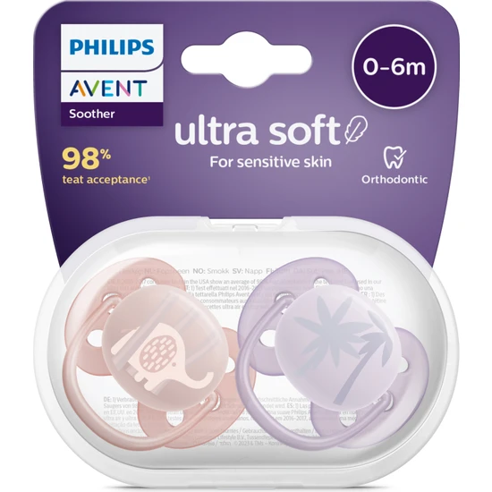 Philips Avent Ultra Soft Emzik 0-6 Ay, 2'li Paket, Kız SCF091/09