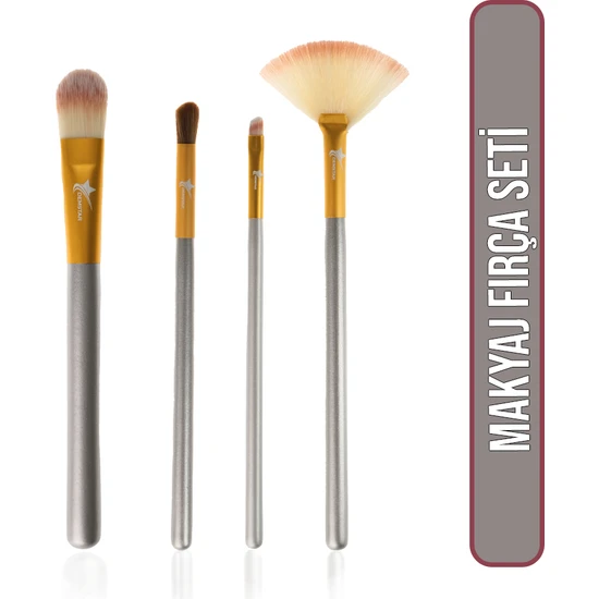 Demstar Professional Makeup Brush Champagne Serisi 4'Lü Set (No:15-16-19-22) Makyaj Fırça Seti