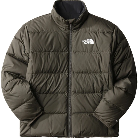 The North Face Yeşil Erkek Çocuk Fermuarlı Uzun Kollu Düz Mont NF0A7WOQ21L1 Teen Reversıble North