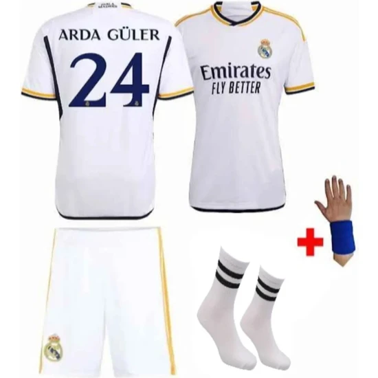 Sidas Arda Güler Real Madrid Çoçuk Futbol Forması Yeni Sezon Arda Güler 4 Lü Set AQWS12