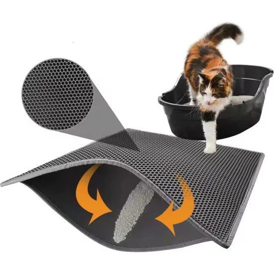 Rianka Büyük Boy Elekli Kedi Tuvalet Önü Paspası Kedi Kumu Paspası Elekli Kum Toplayıcı Kedi Halısı