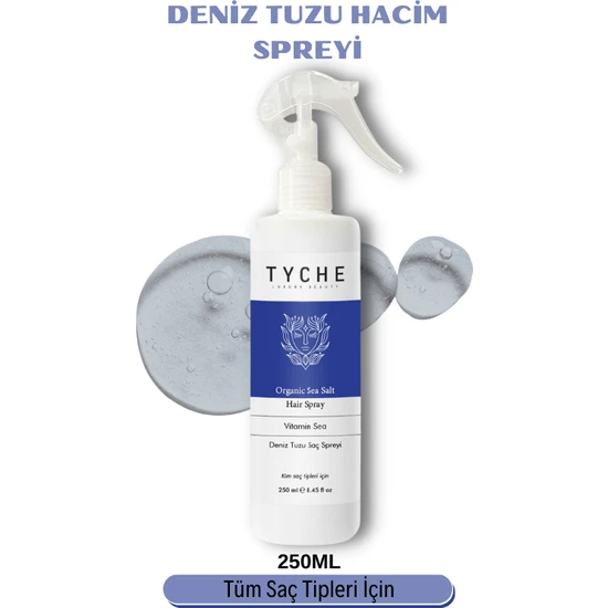 Tyche Luxury Beauty Hacim ve Dolgunluk Veren Deniz Tuzu Saç Spreyi Organic Sea Salt Hair Spray Vitamin Sea 250 ml