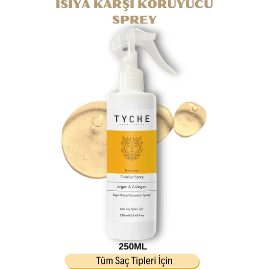 Tyche Luxury Beauty Isıya Karşı Koruyuculu ve Dökülme Önleyici Saç Spreyi Renewer Finisher Sprey Argan & Collagen 250ML