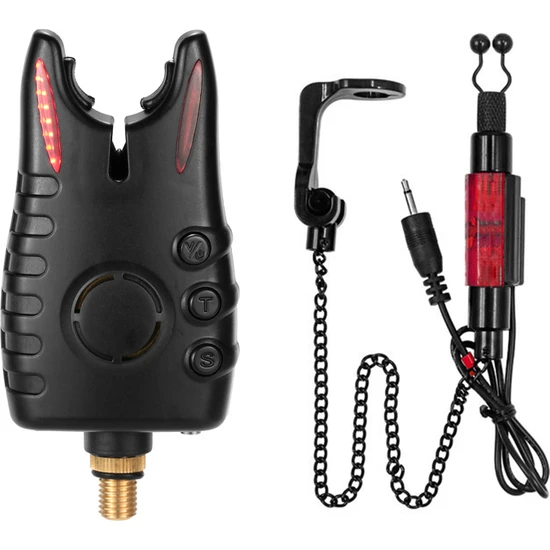 Tlg Shop Kırmızı Stil Zincirli Swinger LED Alarm Göstergesi ile Balık Avı Sokması Alarmı Göstergesi Kablosuz Sazan Balıkçılık Uyarı Kiti (Yurt Dışından)