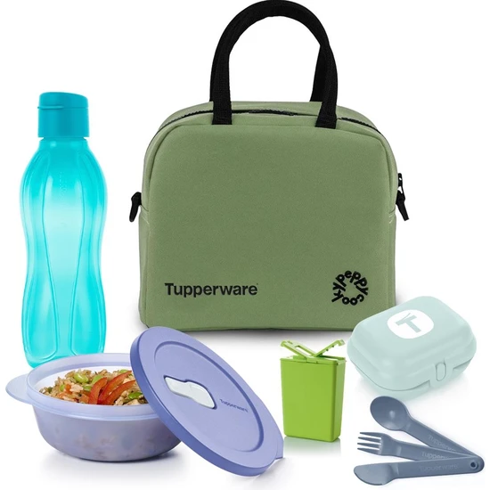 Tupperware x Peppycooky Çanta Yeşil  Set-2