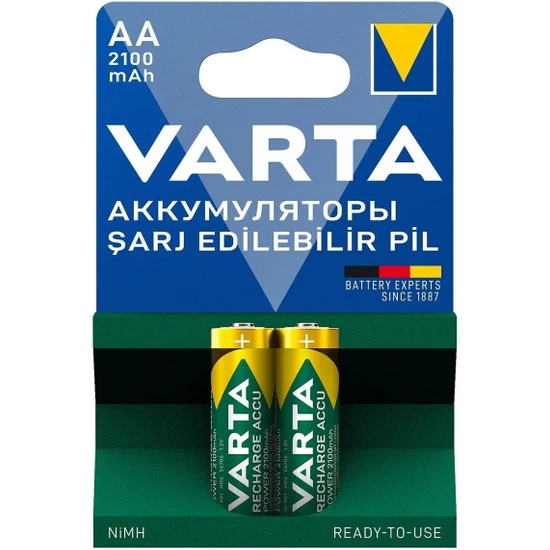 Varta Şarjlı 2100 Mah 2'li Kalem Pil