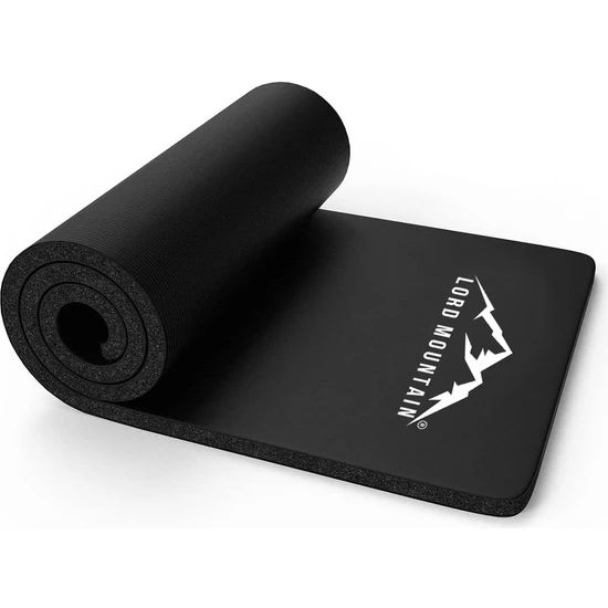 Lord Mountain Premium Pilates Yoga Matı,spor Matı,egzersiz Matı,pilates Minderi,kaymaz TABAN,180X55 cm 10 mm Siyah