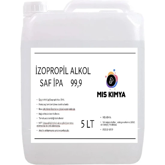 Mis Dekor %99.9 Saf Ipa Izopropıl Alkol 5 Litre