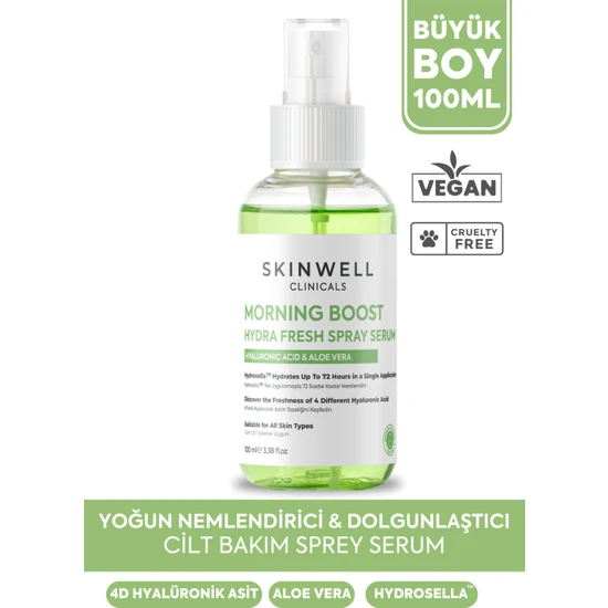 SKINWELL Sabah Yoğun Bakım Hyalüronik Asit İçerikli Yüz Bakım Sprey Serum 100 ml