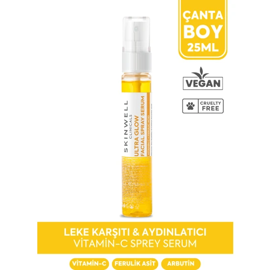 SKINWELL Ton Eşitleyici ve Süper Aydınlatıcı C Vitamini Yüz Bakım Sprey Serum 25 ml