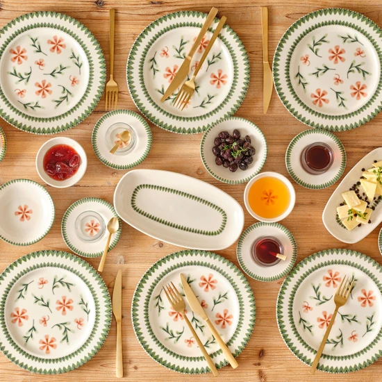 Bella Maison Flowers Stoneware 44 Parça Yemek ve Kahvaltı Takımı