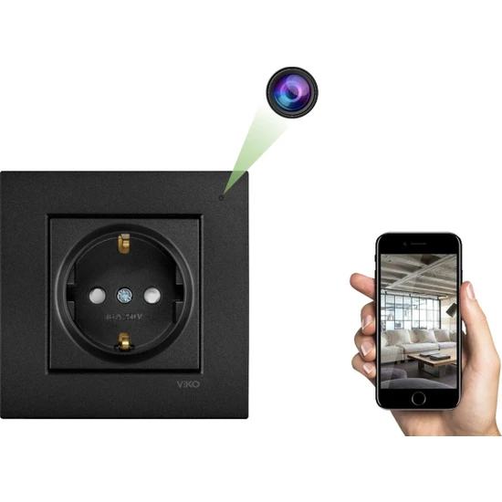 Teknospy Siyah Duvar Priz Gizli Video Kamera USB Şarjlı Güvenlik Kamerası Uzaktan Izleme Dinleme Kayıt Cihazı 32 GB Hafıza