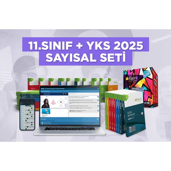 Raunt 11. Sınıf SAY Dijital (2024) + YKS 2025 SAY (51 Kitap Mobil Web) Yapay Zekalı Üniversiteye Hazırlık Seti