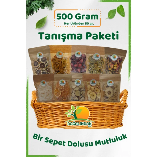 Doğalından Size Şekersiz Kurutulmuş Meyve Tanışma Paketi 500 Gr.