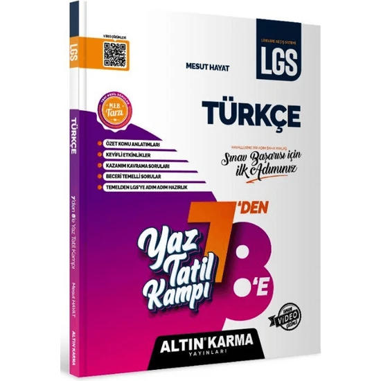 Altın Karma Yayınları Türkçe Yaz Tatil Kampı LGS 7. - 8. Sınıf Hazırlık