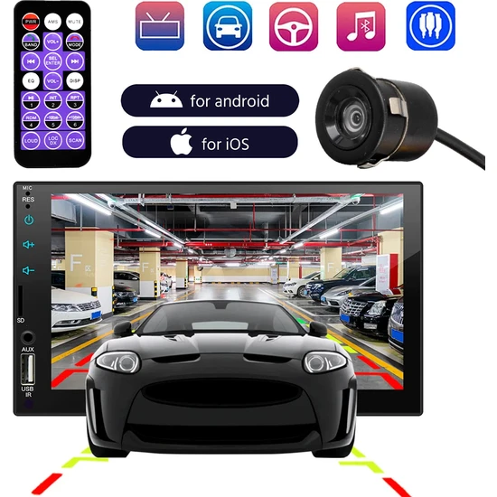 Magıcvoıce MV-24651 7 Inch Car 2-Dın Mp5 Player Mekaniksiz Double Oto Teyp