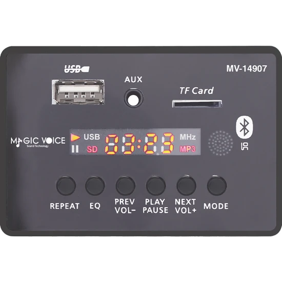 Magıcvoıce MV-14907 Usb/sd/mıc/aux/bluetooth Kumandalı Ekranlı Oto Teyp Çevirici Dijital Player Board