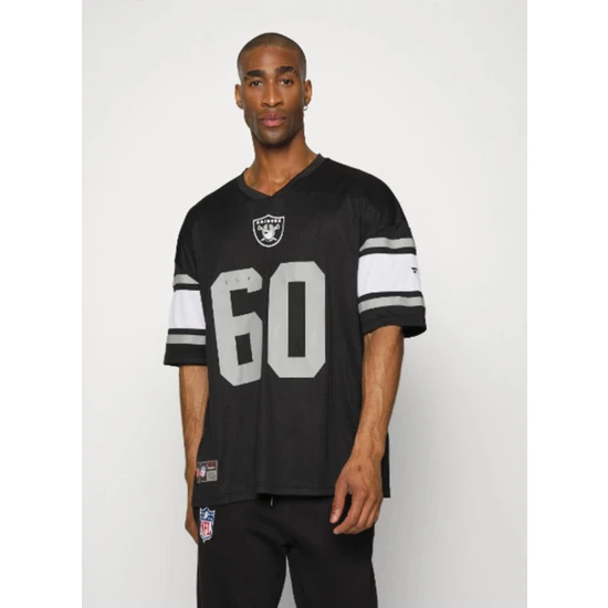 Mediterian Lisanslı Nfl Las Vegas Raiders Amerikan Futbolu Erkek Forma T-Shirt Siyah Cepsiz Baskılı Casual/gün