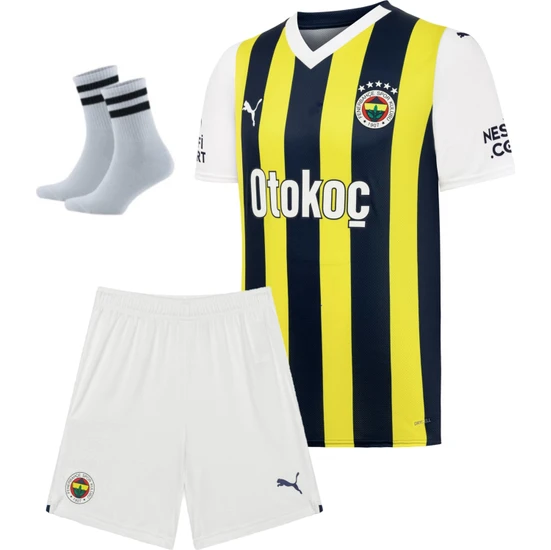 Fenerbahçe Isimsiz 2023/2024 Sezon Çocuk Futbol Takım Forması 3'li Set
