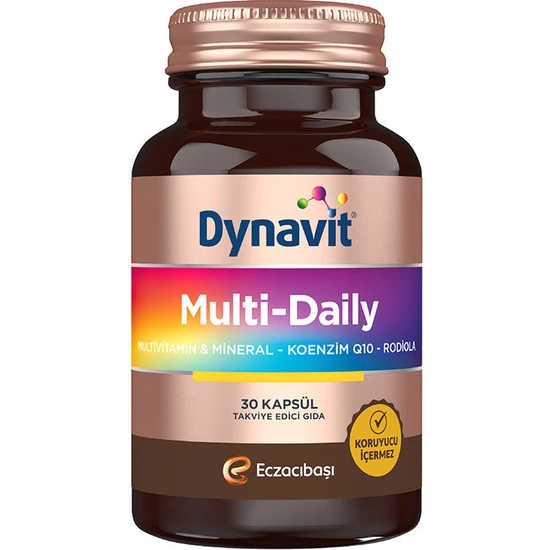 Dynavit Multi-Daily 30 Kapsül Multivitamin Mineral Koenzim Q10 Rodiola