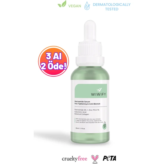 Wiwify Gözenek Sıkılaştırıcı Anti Akne Ton Eşitleyici Botanikal Kolajen Serum (niacinamide 5%+zınc Pca 1%)